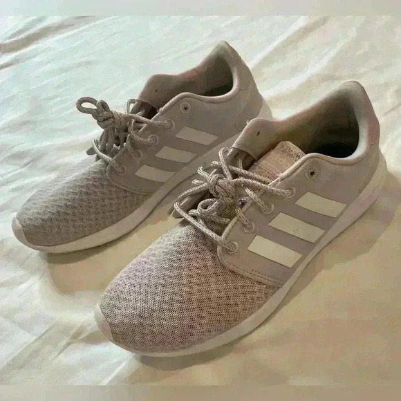 Adidas Women’s Cloudfoam QT Racer Running Shoe Size 8.5 Low Top Purple White - Picture 6 of 13